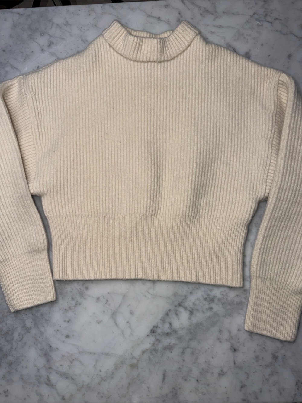CORDOVA Cream Ribbed Mock Neck Women’s Sweater